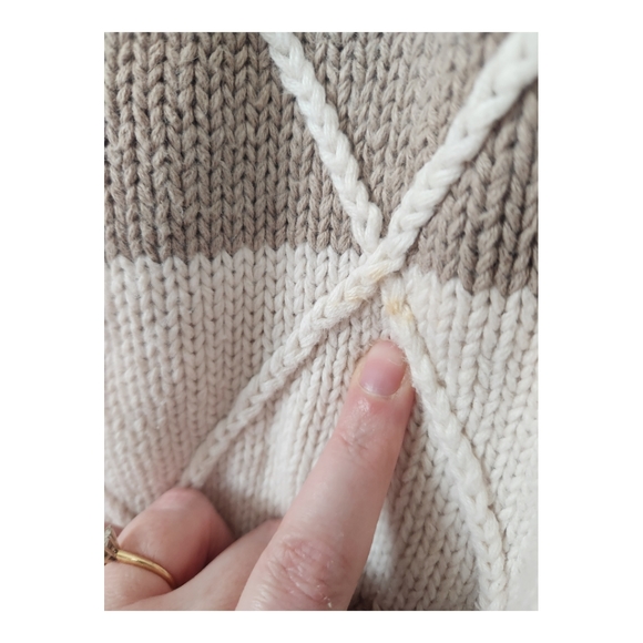 Vintage Milano Heavyweight Colorblocked Neutral Turtleneck Pullover Sweater - Picture 8 of 8